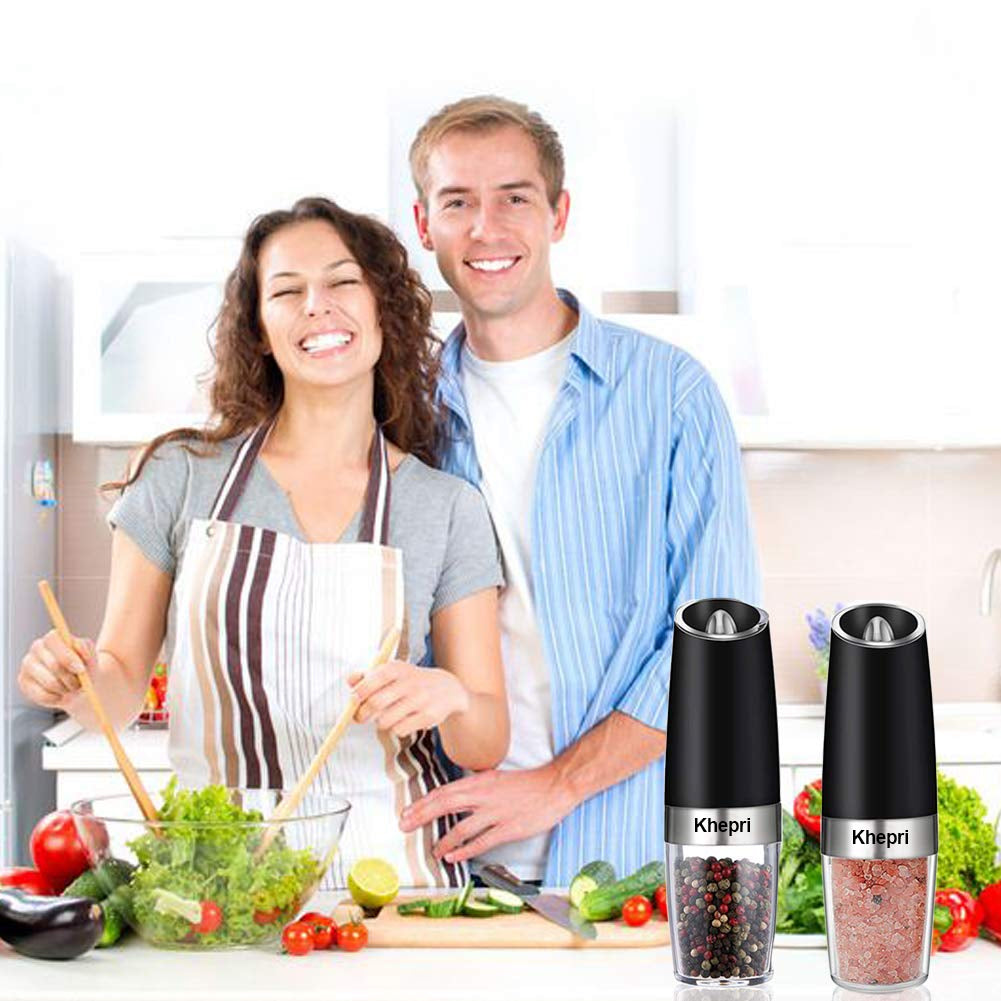 Gravity Electric Pepper Grinder - Automatic Salt Mill with LED